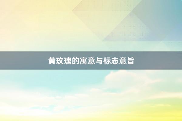 黄玫瑰的寓意与标志意旨