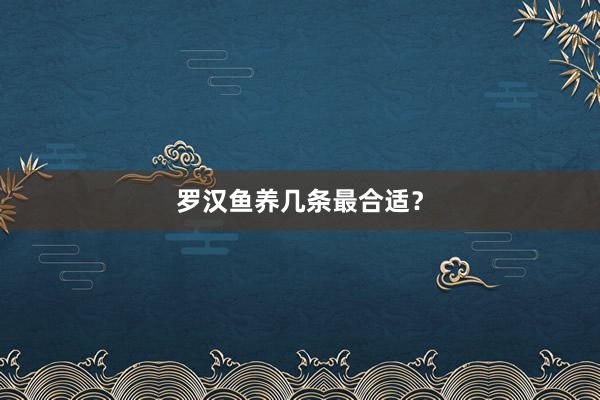 罗汉鱼养几条最合适？